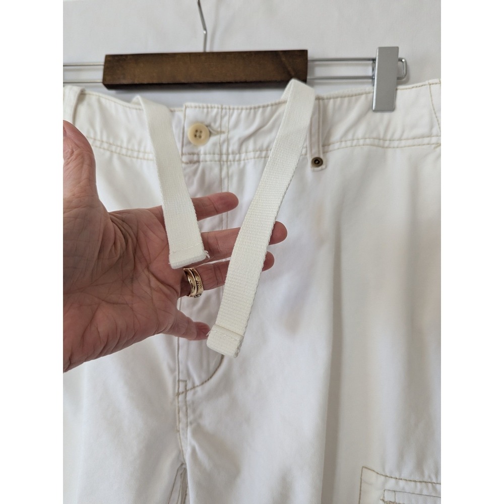 Vintage Polo Ralph Lauren Mens Cargo Shorts White Cotton Size 42 Drawstring - Picture 4 of 14